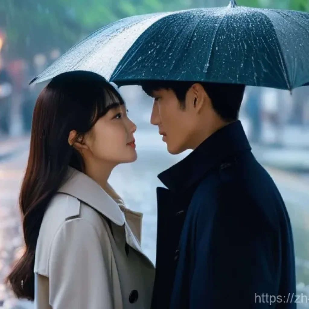 베냉에서 한국 드라마 인기 - **"A tender and emotional scene from a modern K-drama. A young Korean couple, both in their late twe...