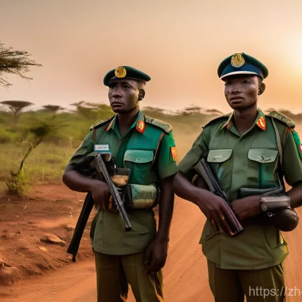 베냉의 주요 사건과 사고 - **Vigilant Beninese Border Patrol at Dusk:**
* **Prompt:** A detailed, realistic photograph of...