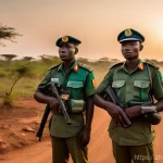 베냉의 주요 사건과 사고 - **Vigilant Beninese Border Patrol at Dusk:**
* **Prompt:** A detailed, realistic photograph of...